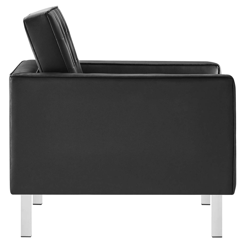 Set of 2 Tufted Vegan Leather Armchairs G5774