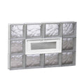 Wavy Pattern Frameless Replacement Glass Block Window 28-in x 18-in A6034