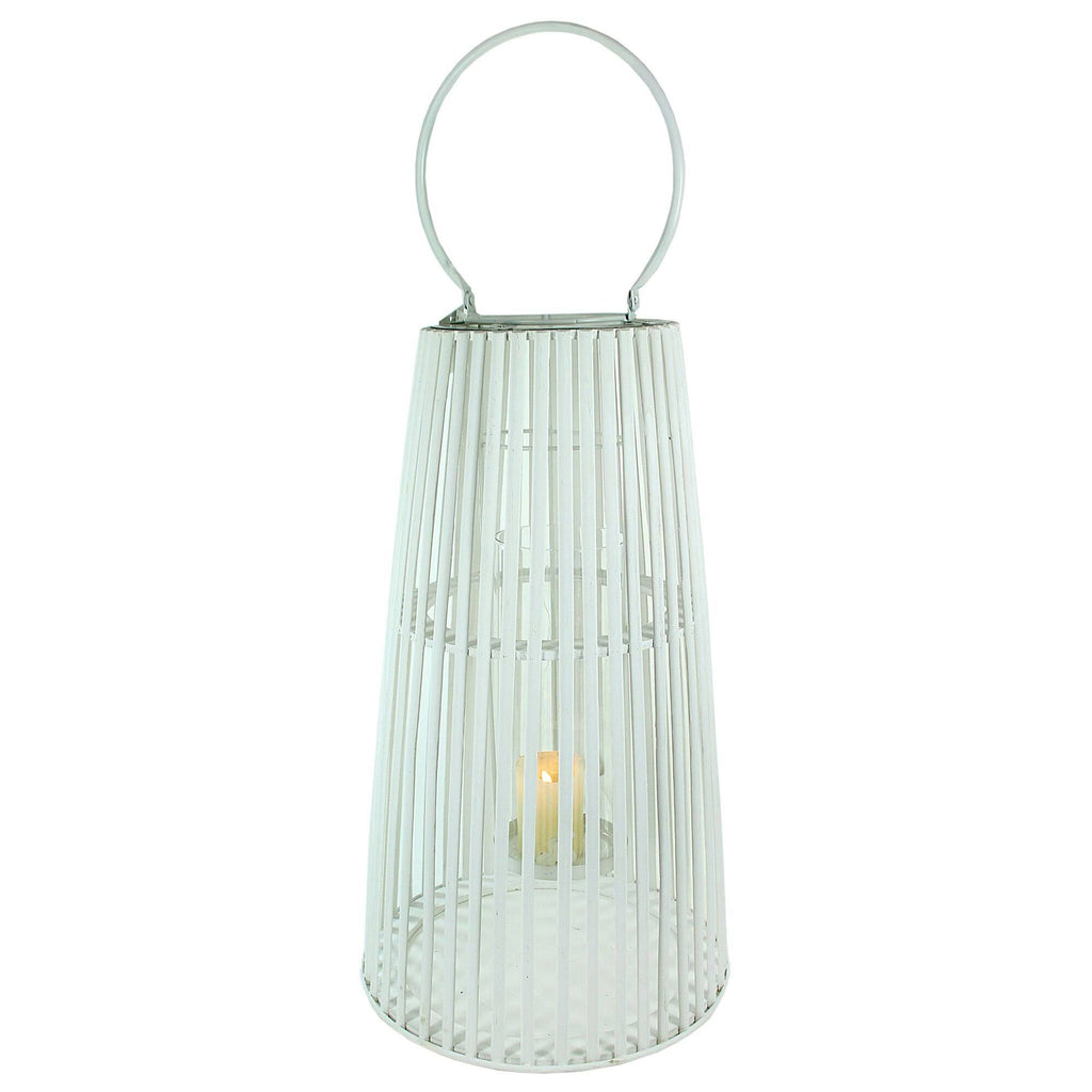 White Large Glass Hurricane Lantern R937637