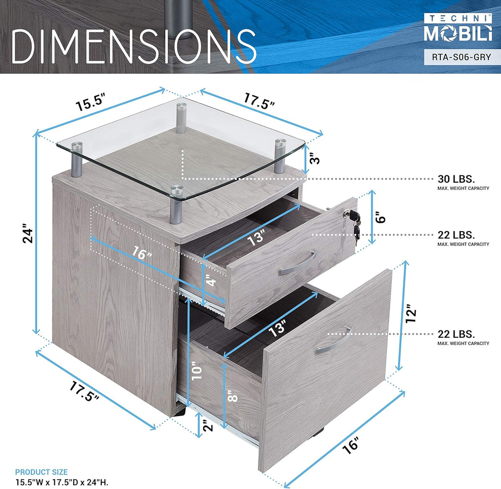 Gray Rolling File Cabinet K271