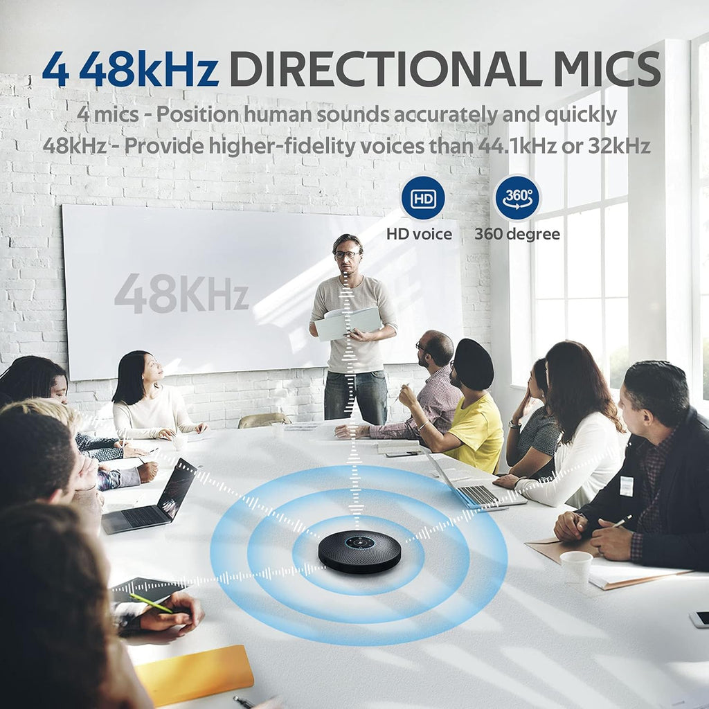 Bluetooth Speakerphone with 4 Directional Mics for up to 15 People O618473