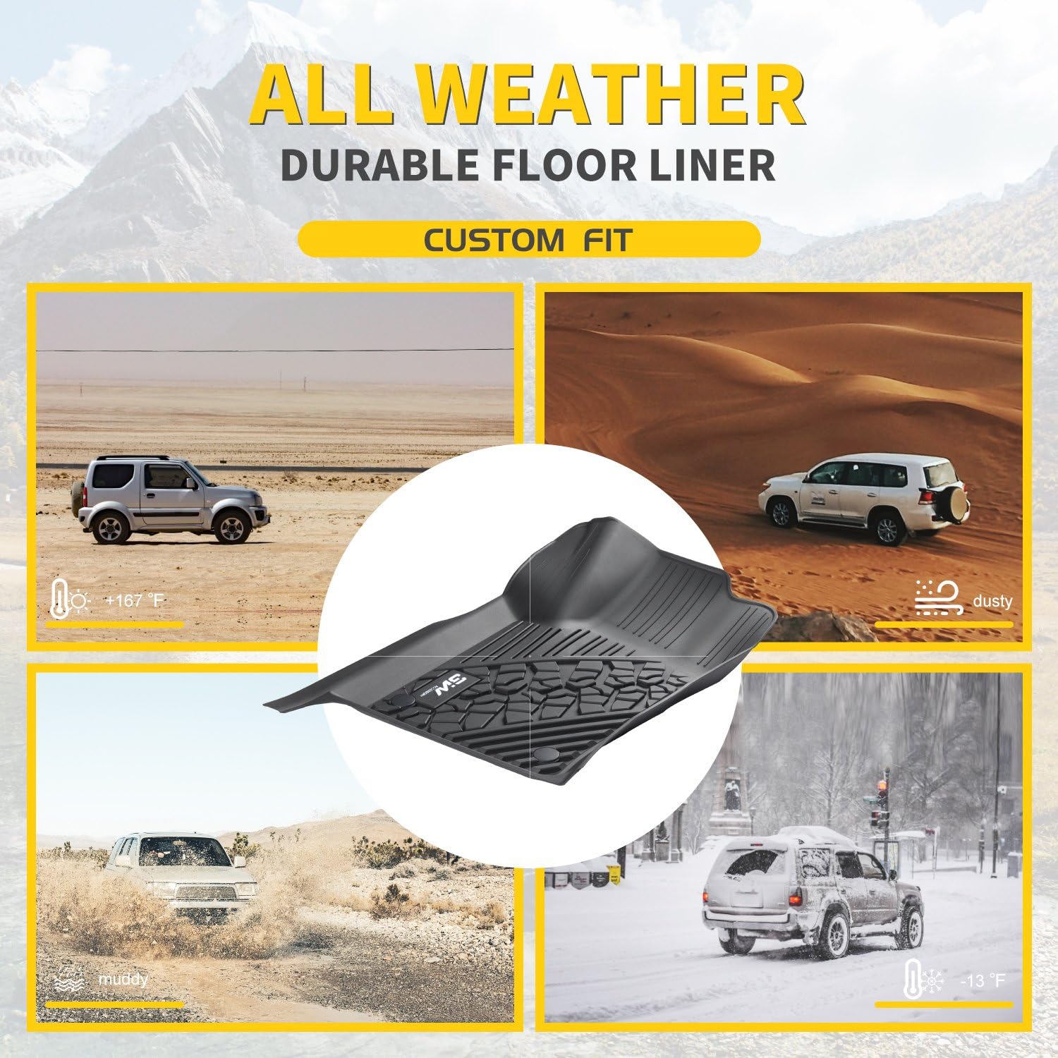 Black Pack of 2 Heavy Duty Trunk Liner for Jeep Cherokee E844833