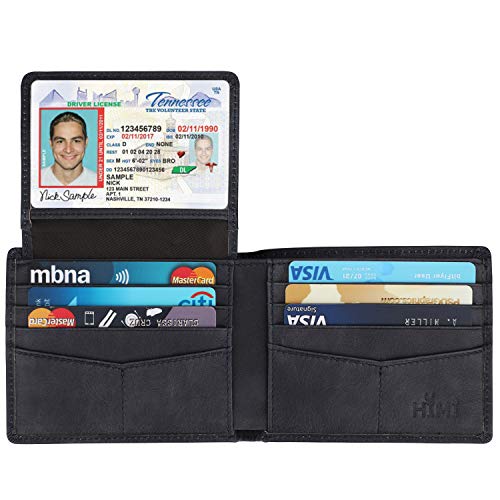 Genuine Leather Bifold Wallet with 2 ID Window V301290