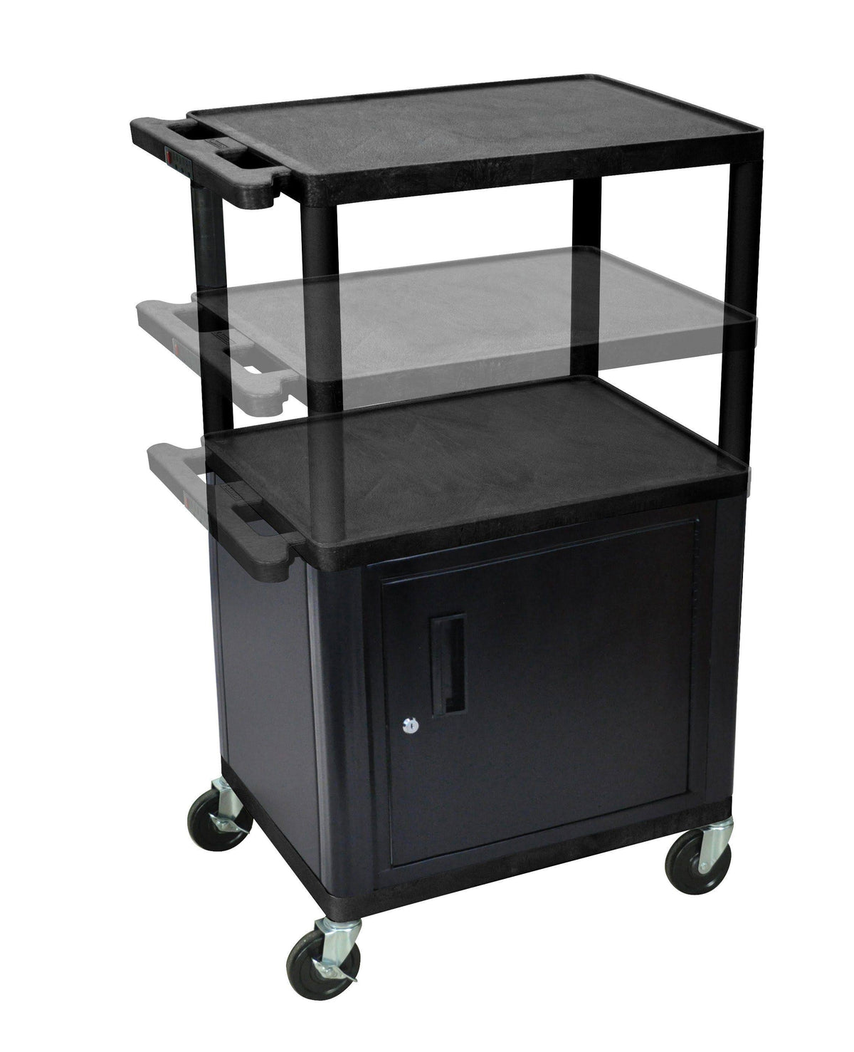 Black Endura Presentation Cart with Cabinet L5822