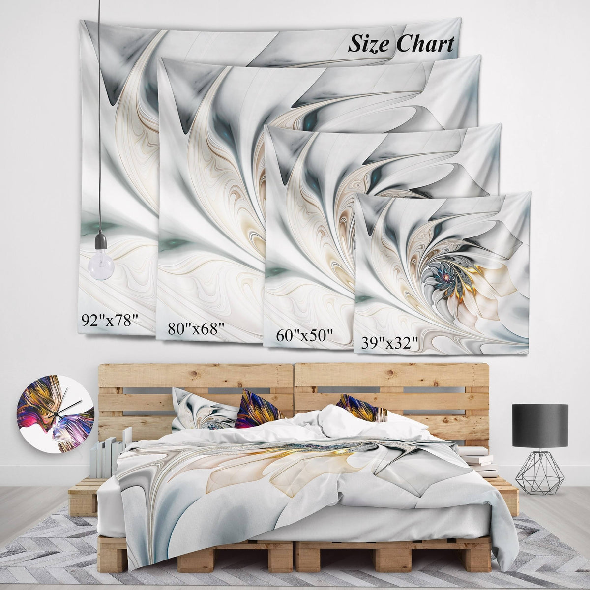 Serene Blue Tropical Beach Seashore Wall Tapestry S436968
