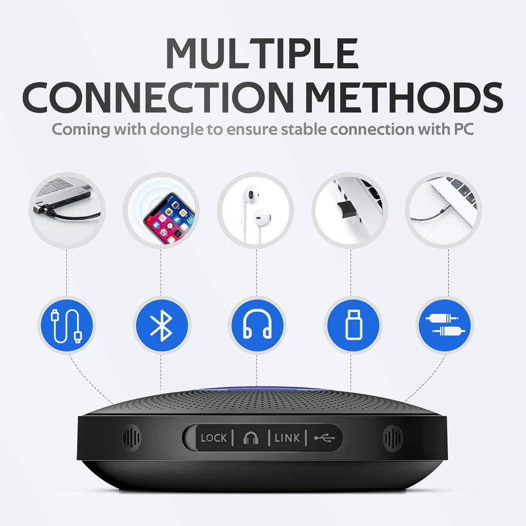 Bluetooth Speakerphone with 4 Directional Mics for up to 15 People O618473