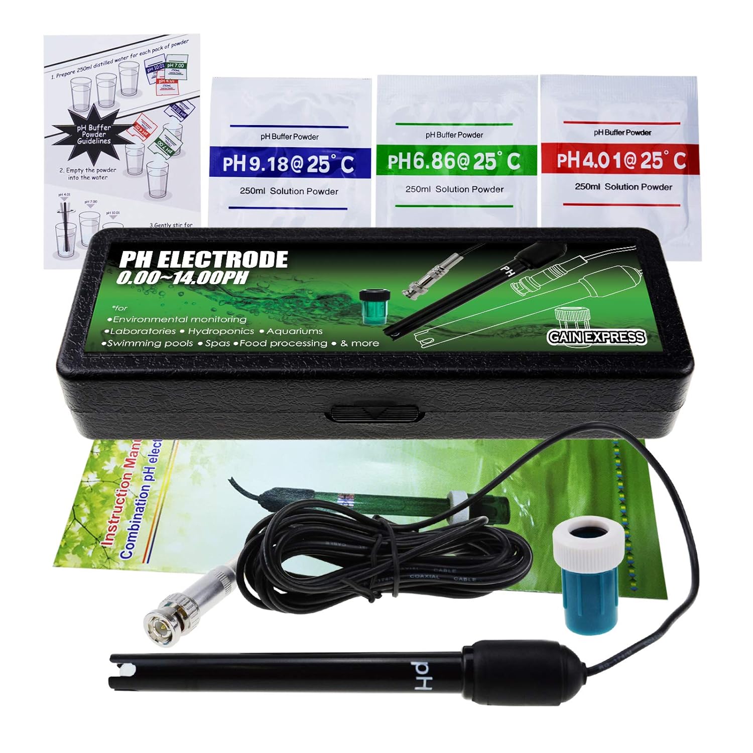 pH Electrode Probe with BNC Connector, 300cm Cable U368