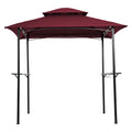 Burgundy Steel Frame Outdoor Grill Gazebo with Canopy Z12206