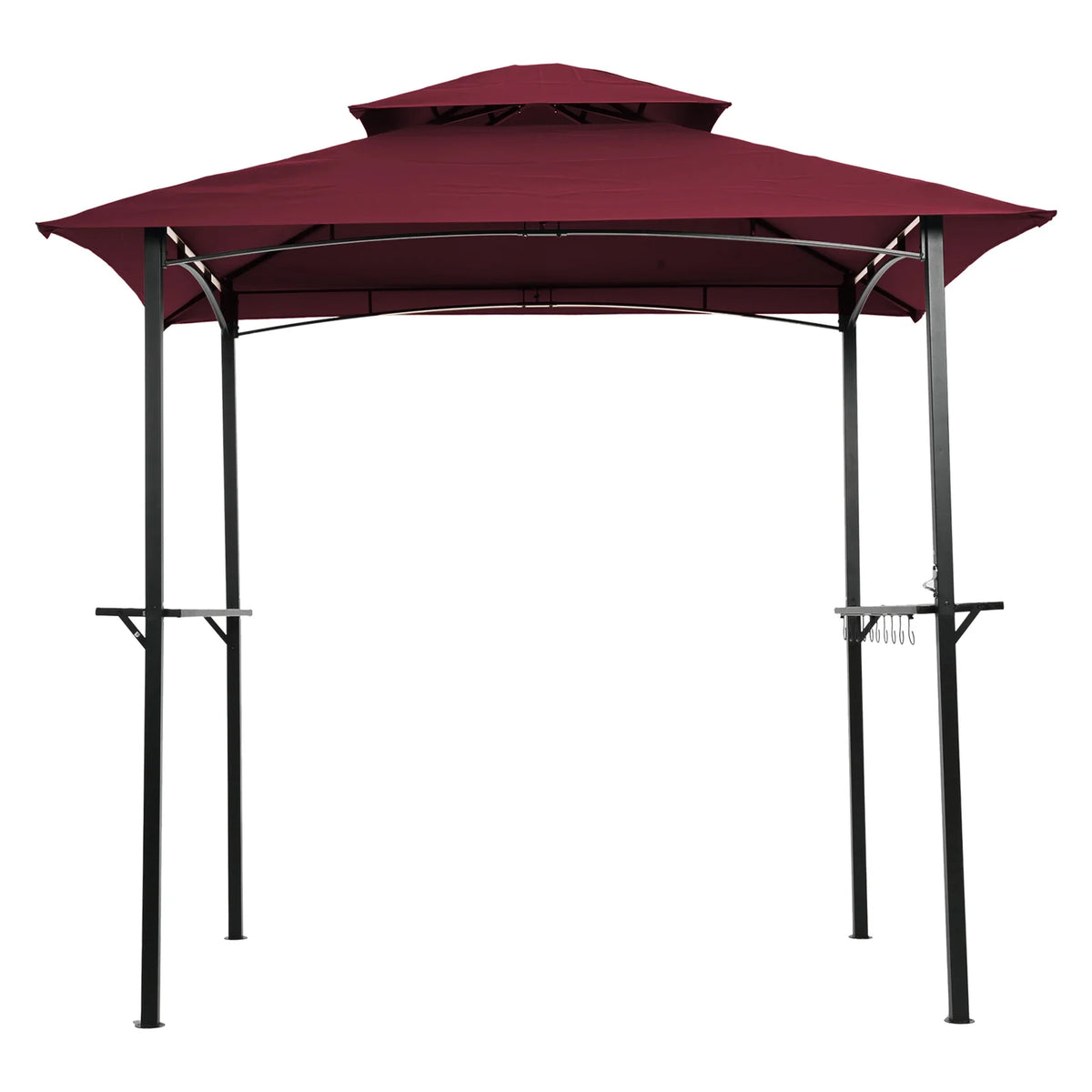 Burgundy Steel Frame Outdoor Grill Gazebo with Canopy Z12206