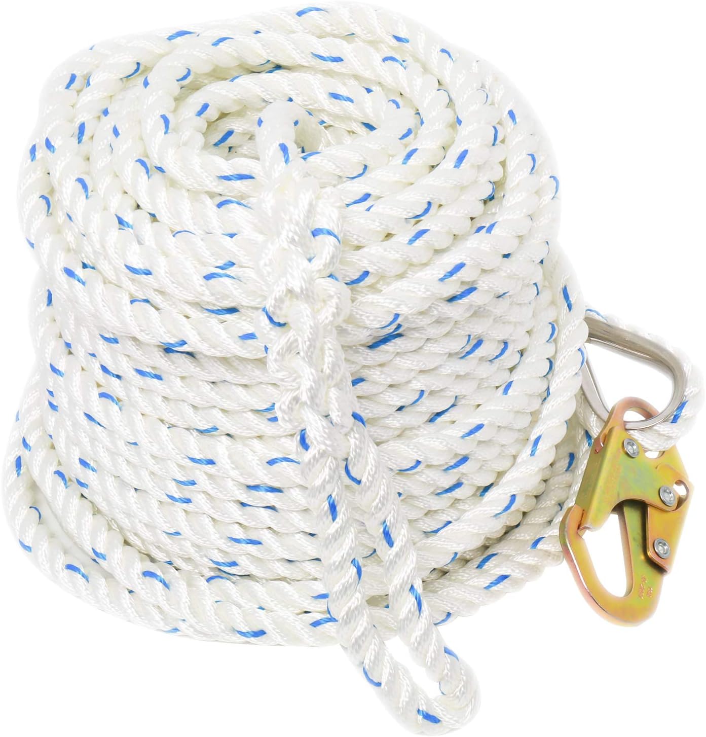 5/8 Inch 100ft Fall Protection Vertical Lifeline Rope with Snap Hook E388517