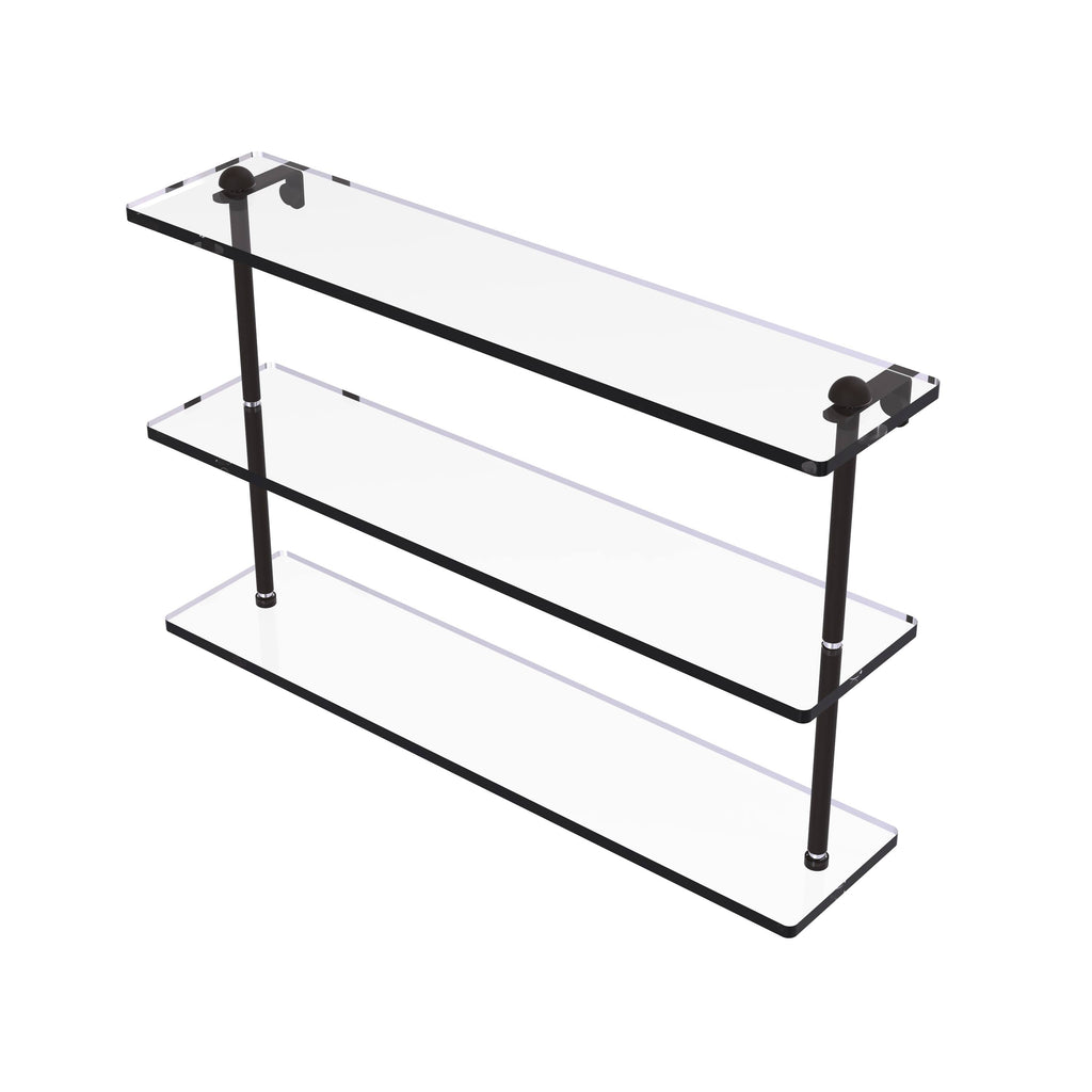 22 inch Triple Tiered Glass Shelf Oil Rubbed Bronze L754293