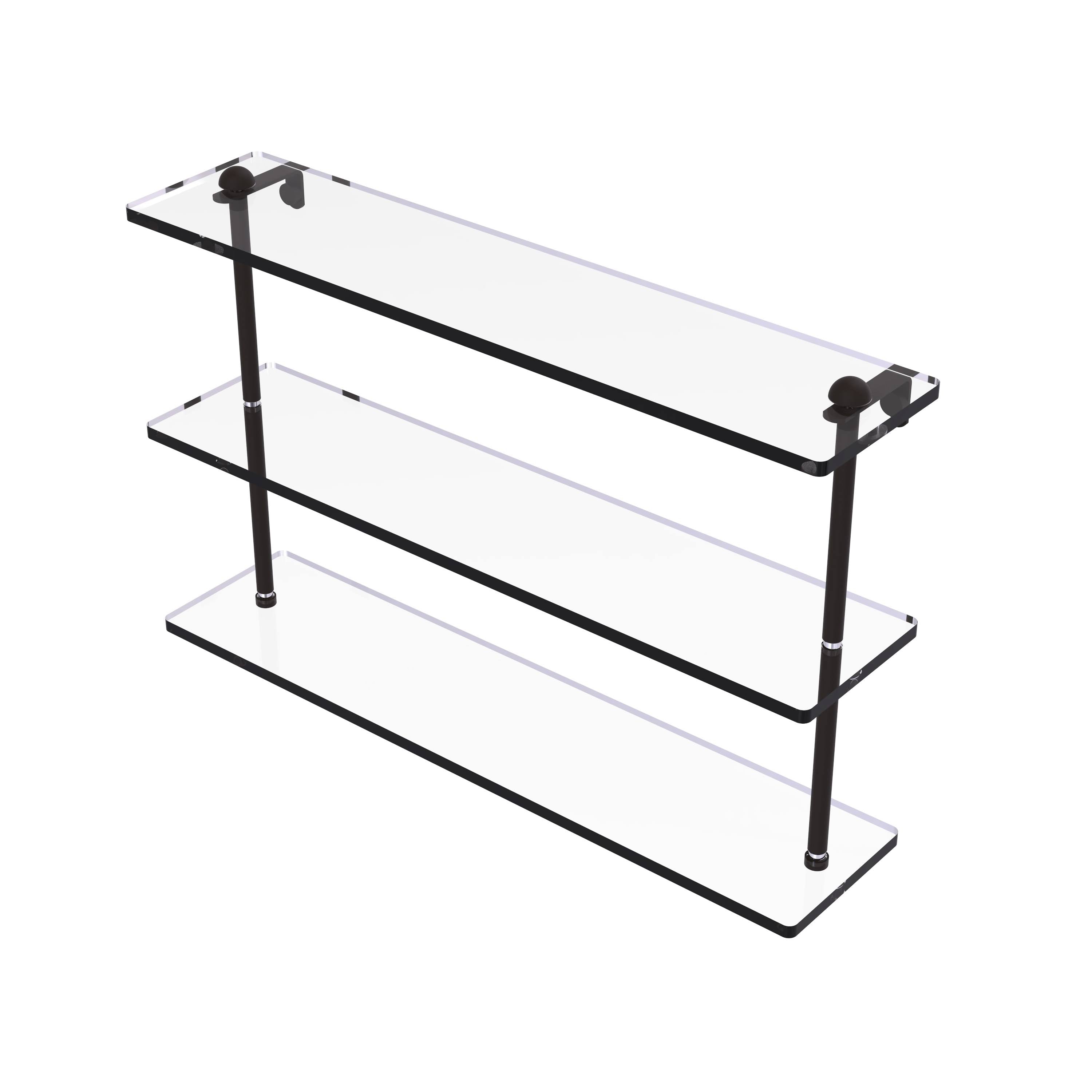 22 inch Triple Tiered Glass Shelf Oil Rubbed Bronze L754293