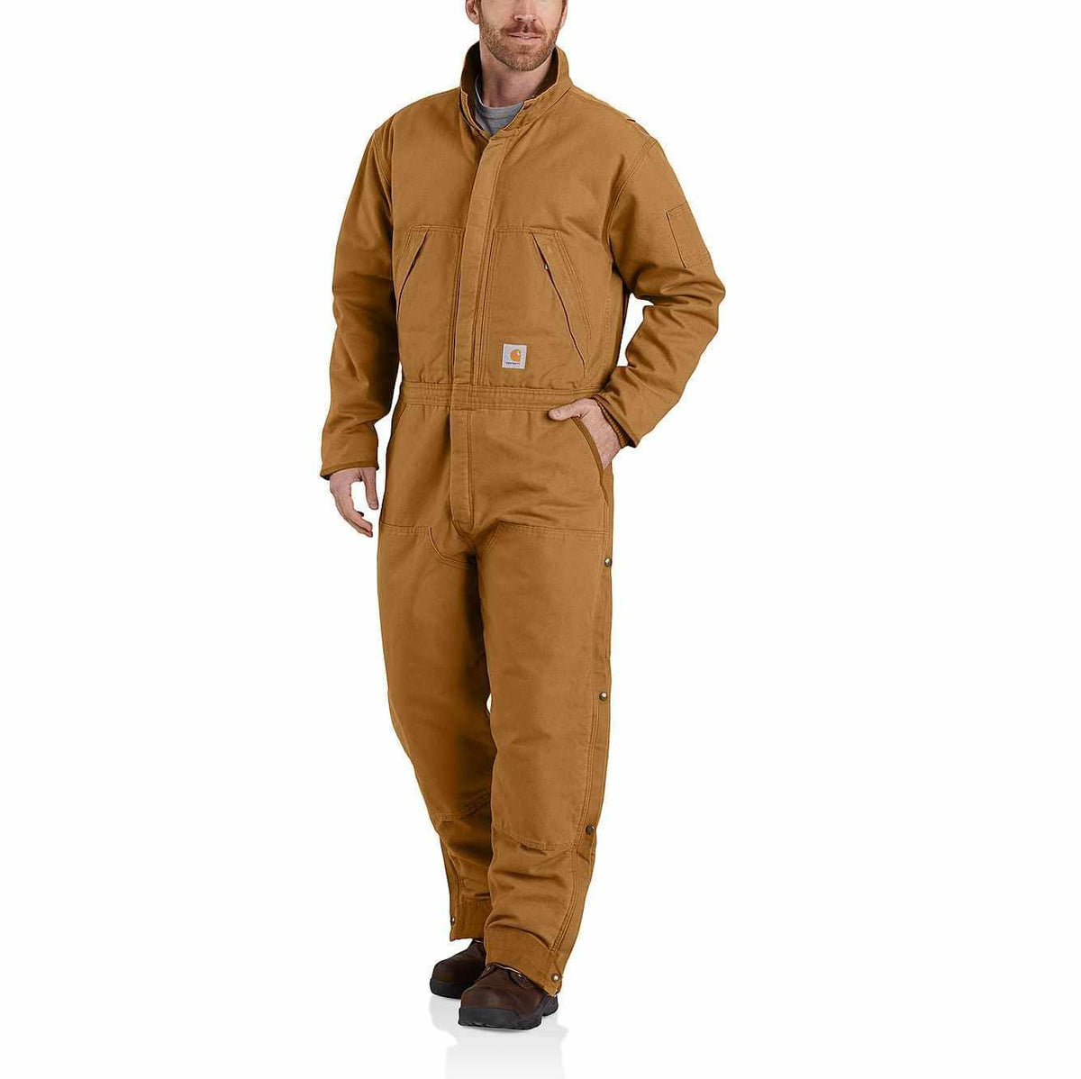 Brown Washed Duck Insulated Coverall I8332