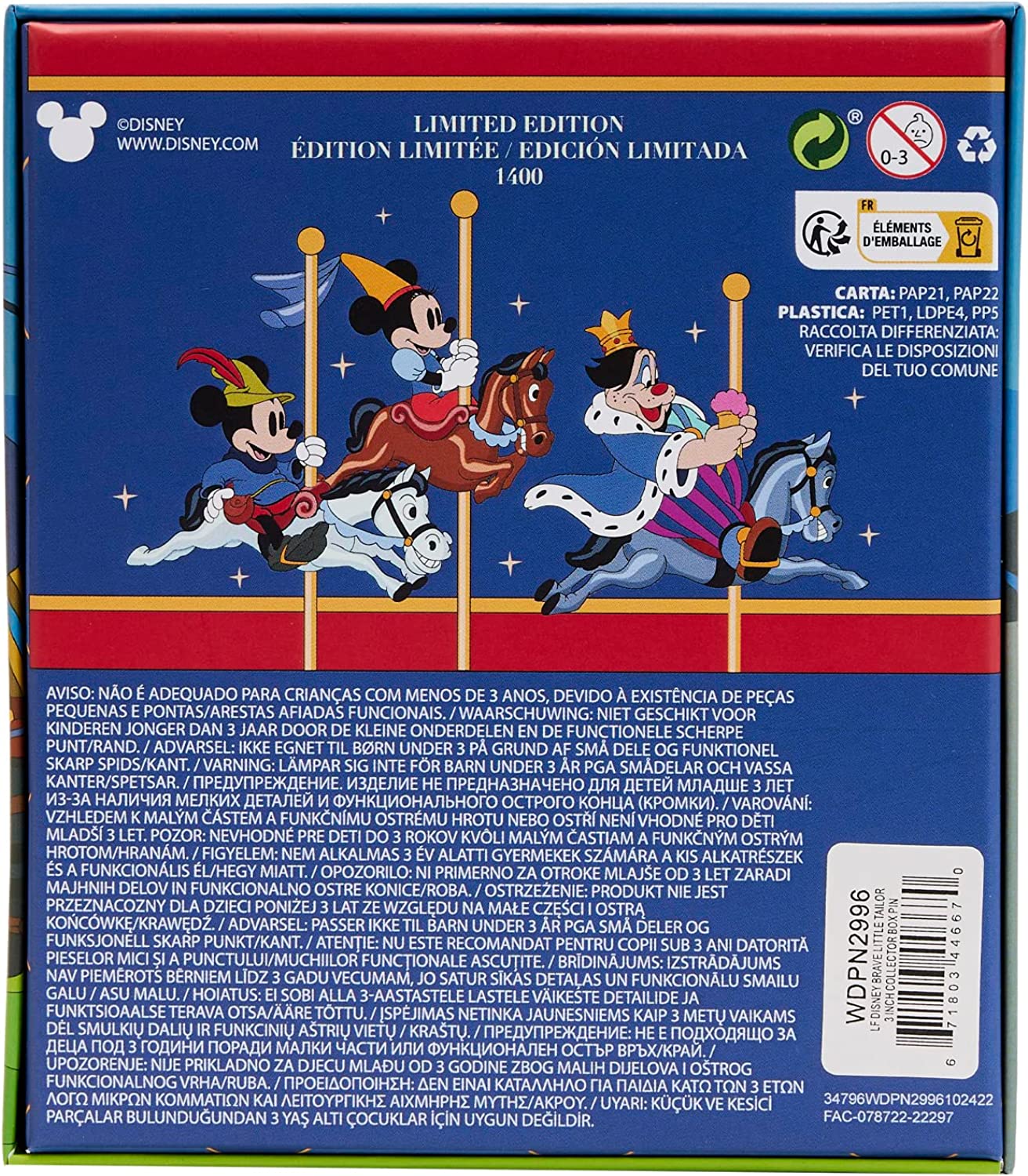 Disney Brave Little Tailor Mickey Minnie Moving Enamel Collectors Pin D22914