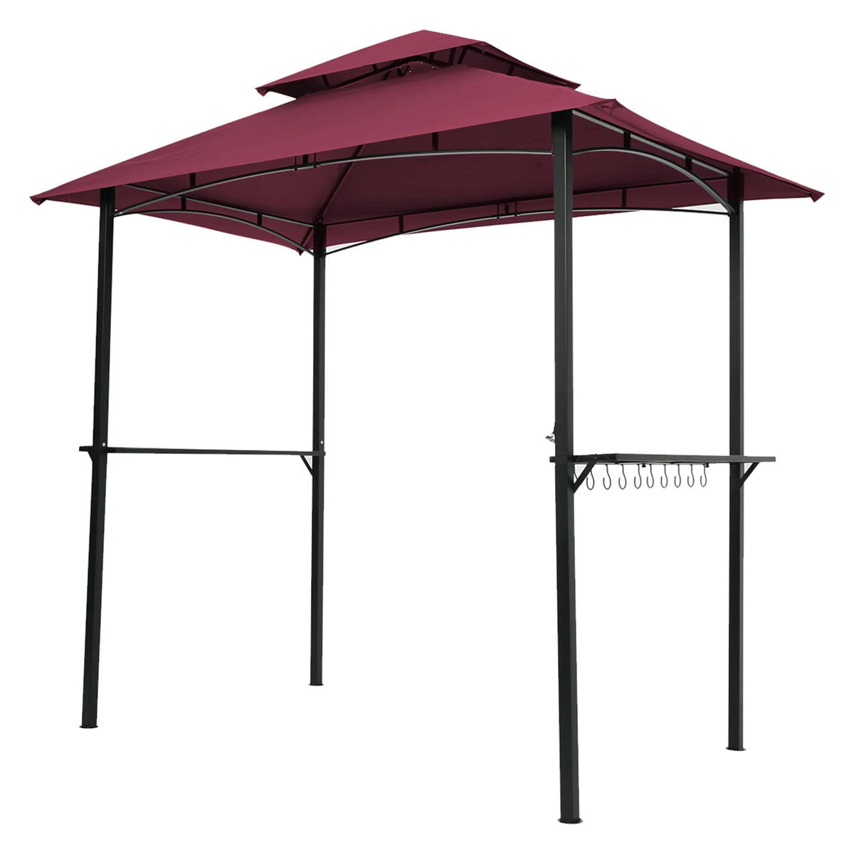 Burgundy Steel Frame Outdoor Grill Gazebo with Canopy Z12206