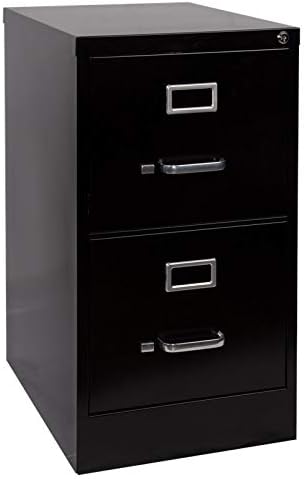 2 Drawer Black Metal Vertical File Cabinet H96543