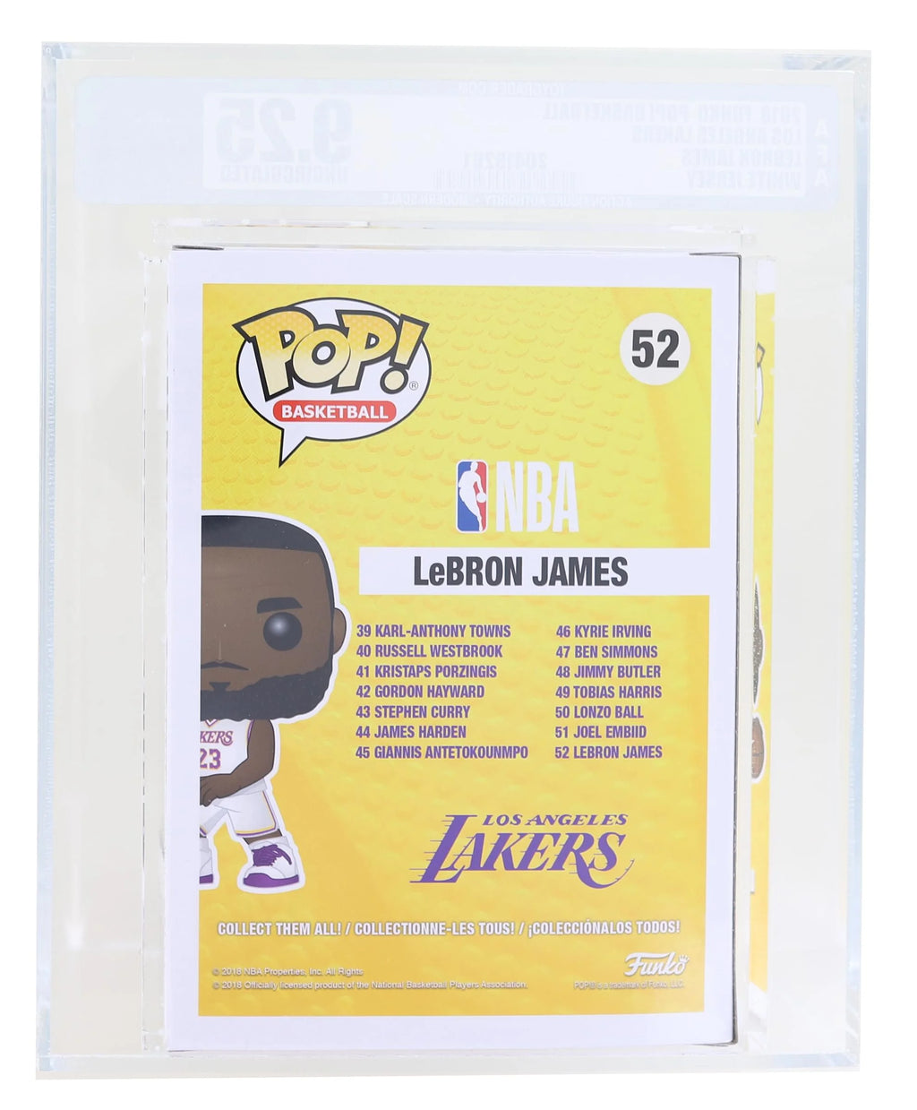 LA Lakers NBA Funko POP Vinyl Figure Lebron James White Jersey T367309