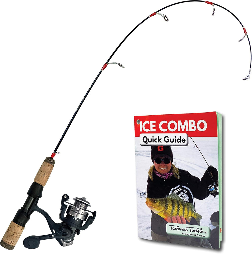 Ice Fishing Rod Reel Combo with Tackle Box, Book, Pack of 2 D84778