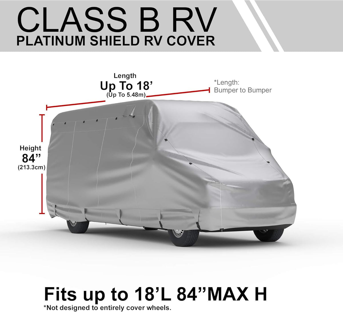 RV Cover 24' - 27' Long with Fleece Lining, Cable Lock, Storage Bag & Wind Straps I92229