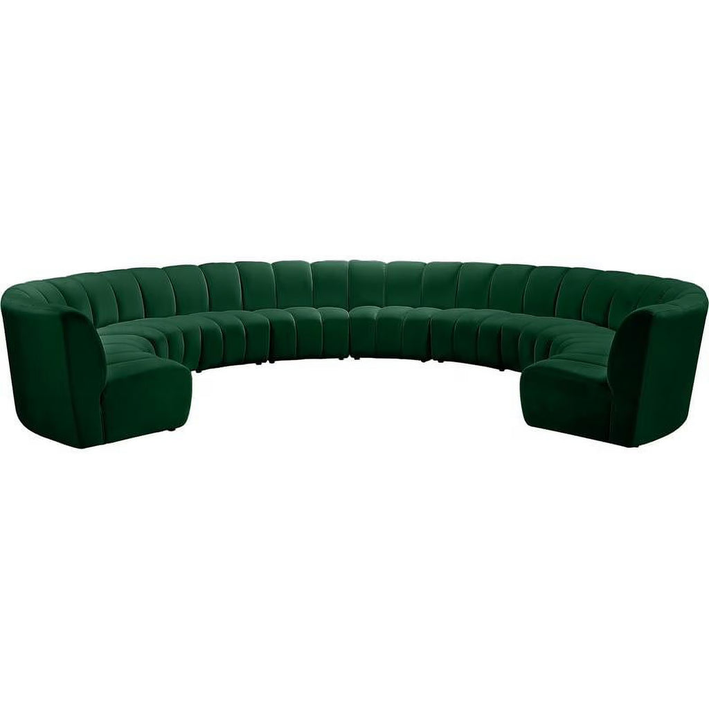 Green Velvet Modular Sectional T430835