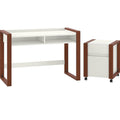 White Writing Desk with 2 Drawer Mobile File Cabinet W229194