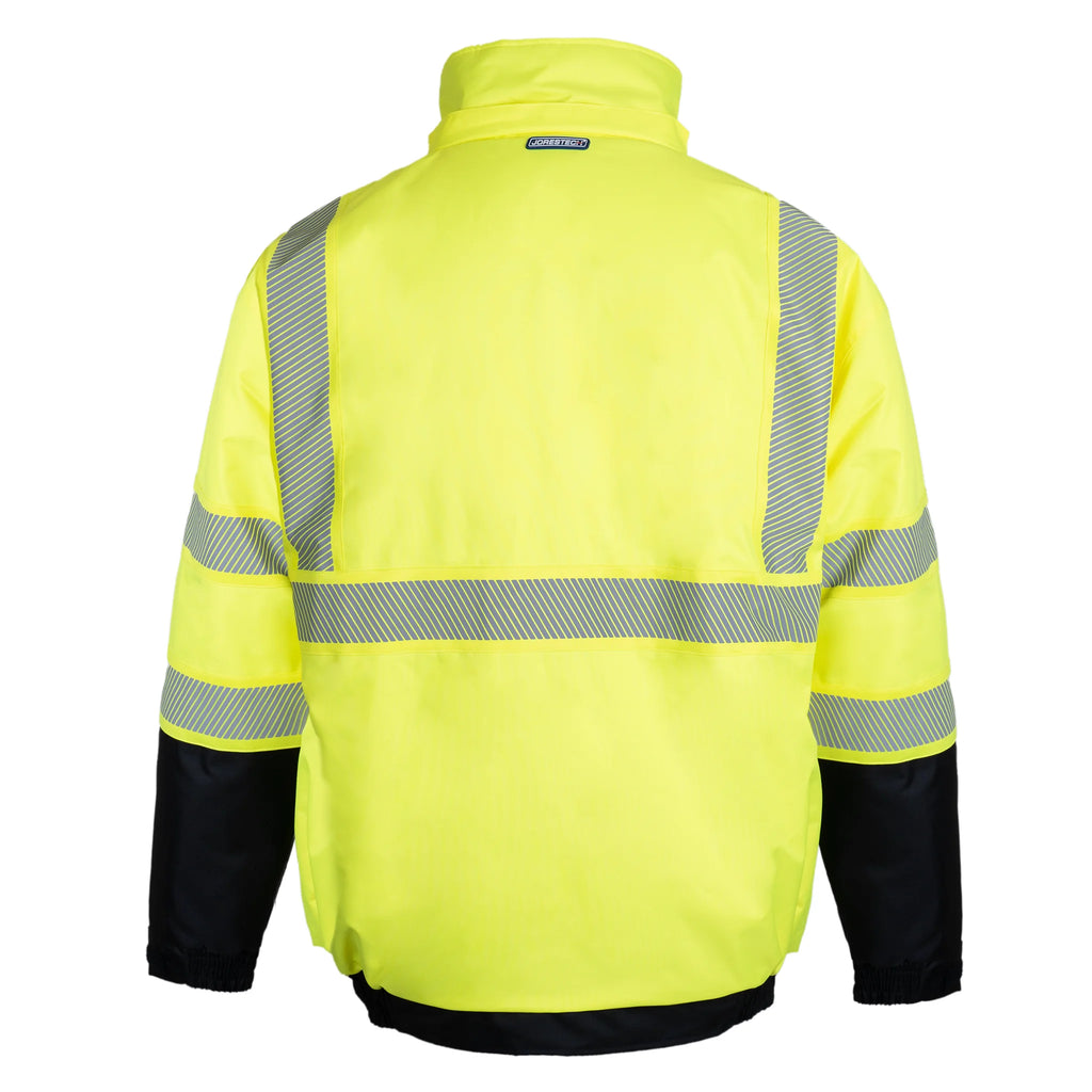 Hi-Vis Safety Jacket with Removable Hood, Yellow, XL F3486