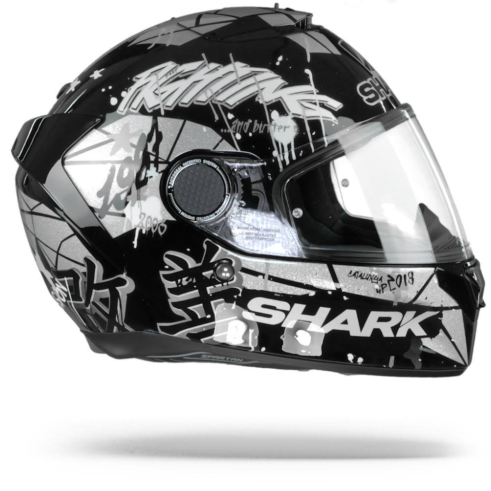 Black White Glitter M Motorcycle Helmet V29755