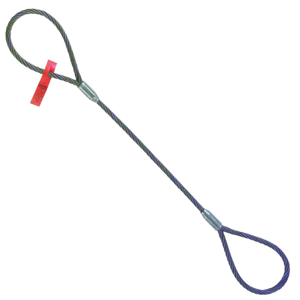 Wire Rope Sling, 18ft L, Vert Cap 11200 lb B841