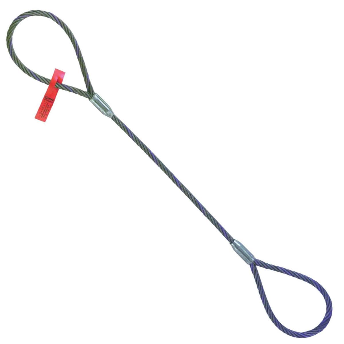 Wire Rope Sling, 18ft L, Vert Cap 11200 lb B841