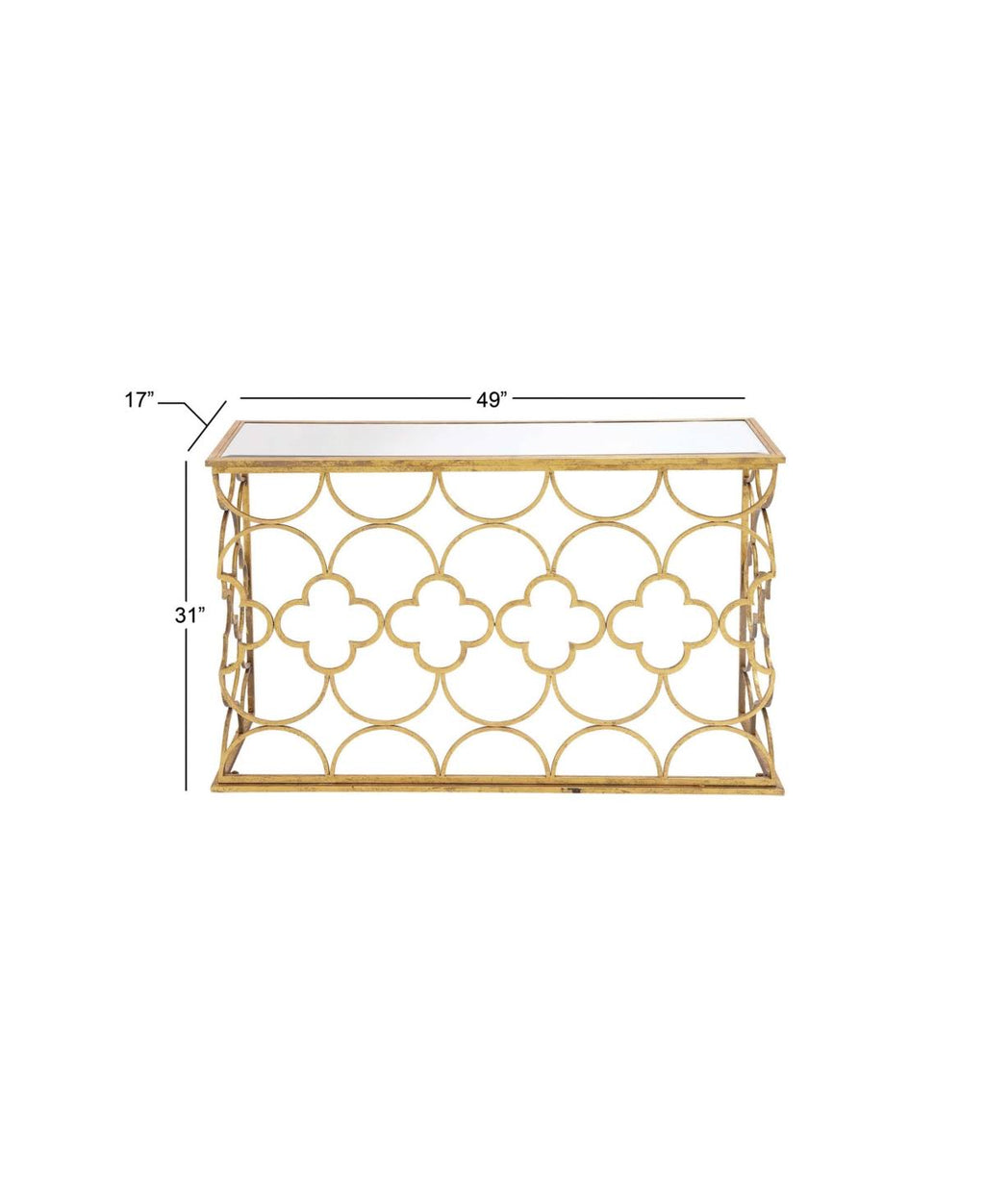 Gold-Tone Console Table F479