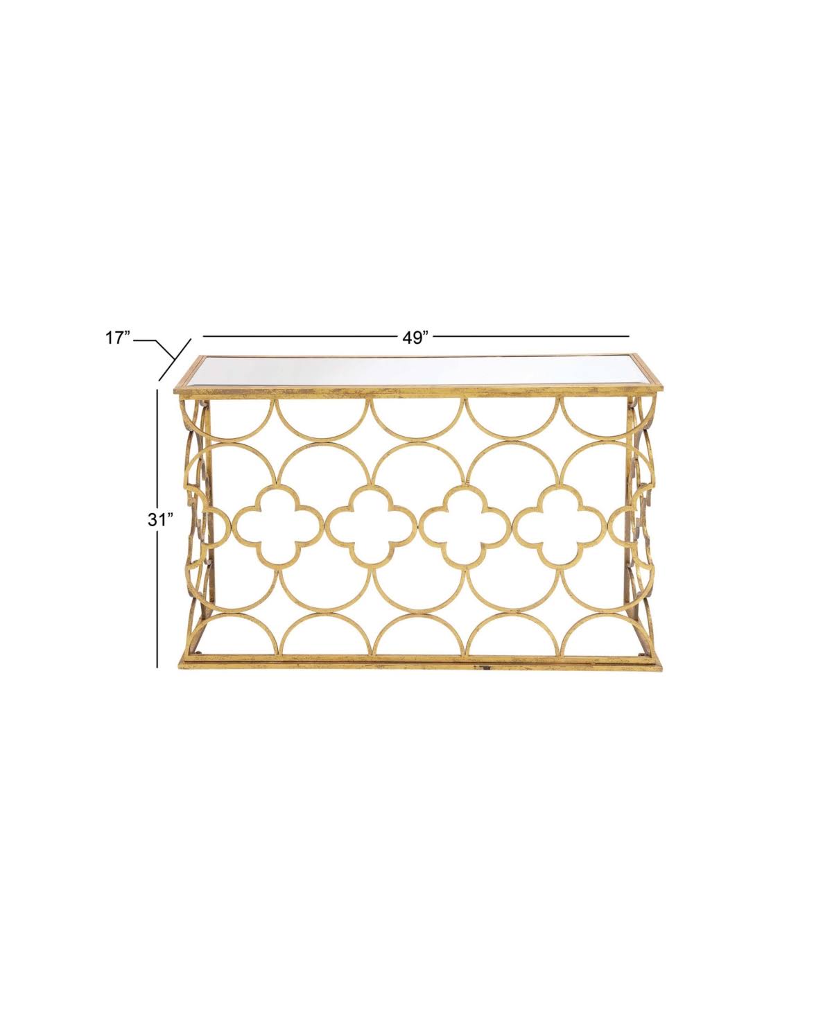Gold-Tone Console Table F479