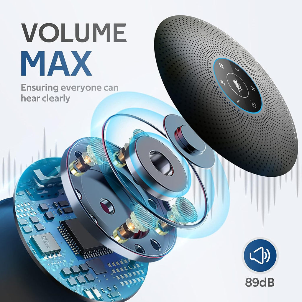 Bluetooth Speakerphone with 4 Directional Mics for up to 15 People O618473