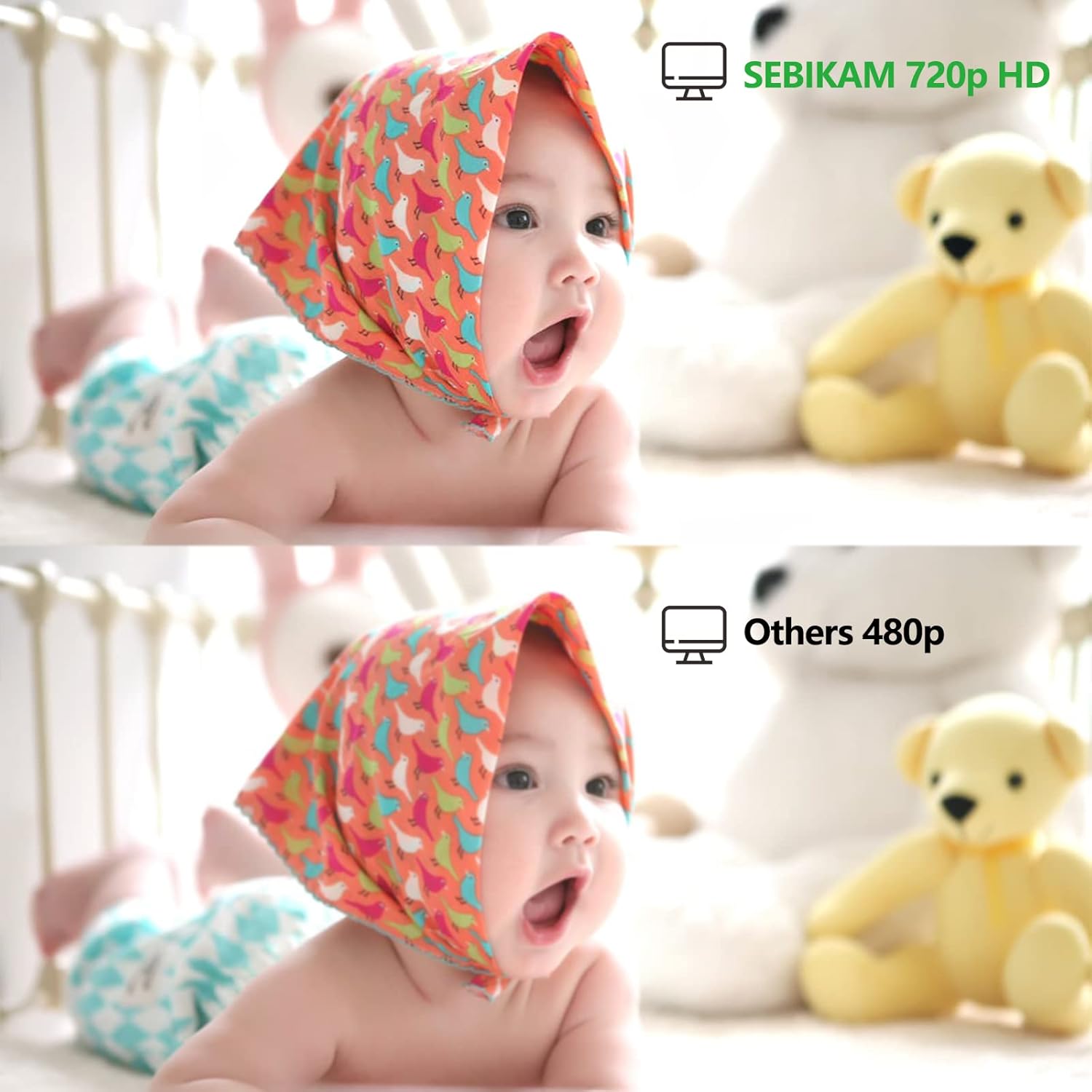 5 inch 720p Video Baby Monitor with 1080P Pan-Tilt-Zoom Camera X275