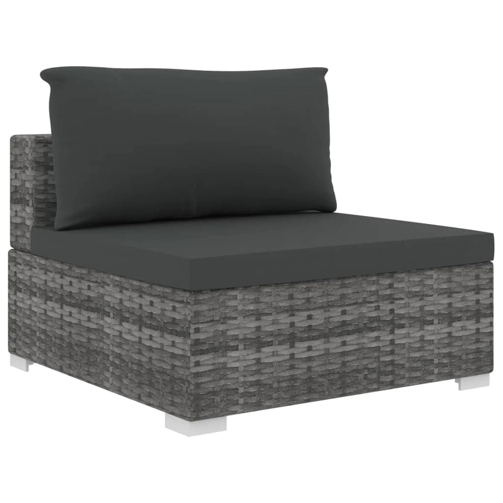 12 Piece Poly Rattan Gray Outdoor Sectional Sofa Set with Cushions K888636