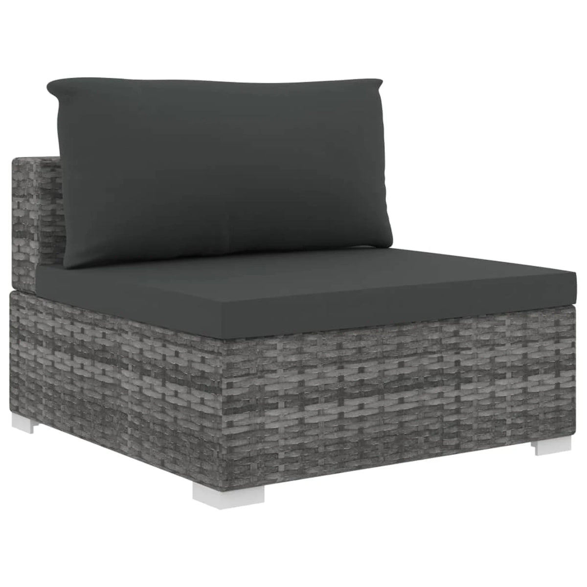 12 Piece Poly Rattan Gray Outdoor Sectional Sofa Set with Cushions K888636