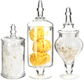 Glass Apothecary Jars, Clear, Set of 3 D949669