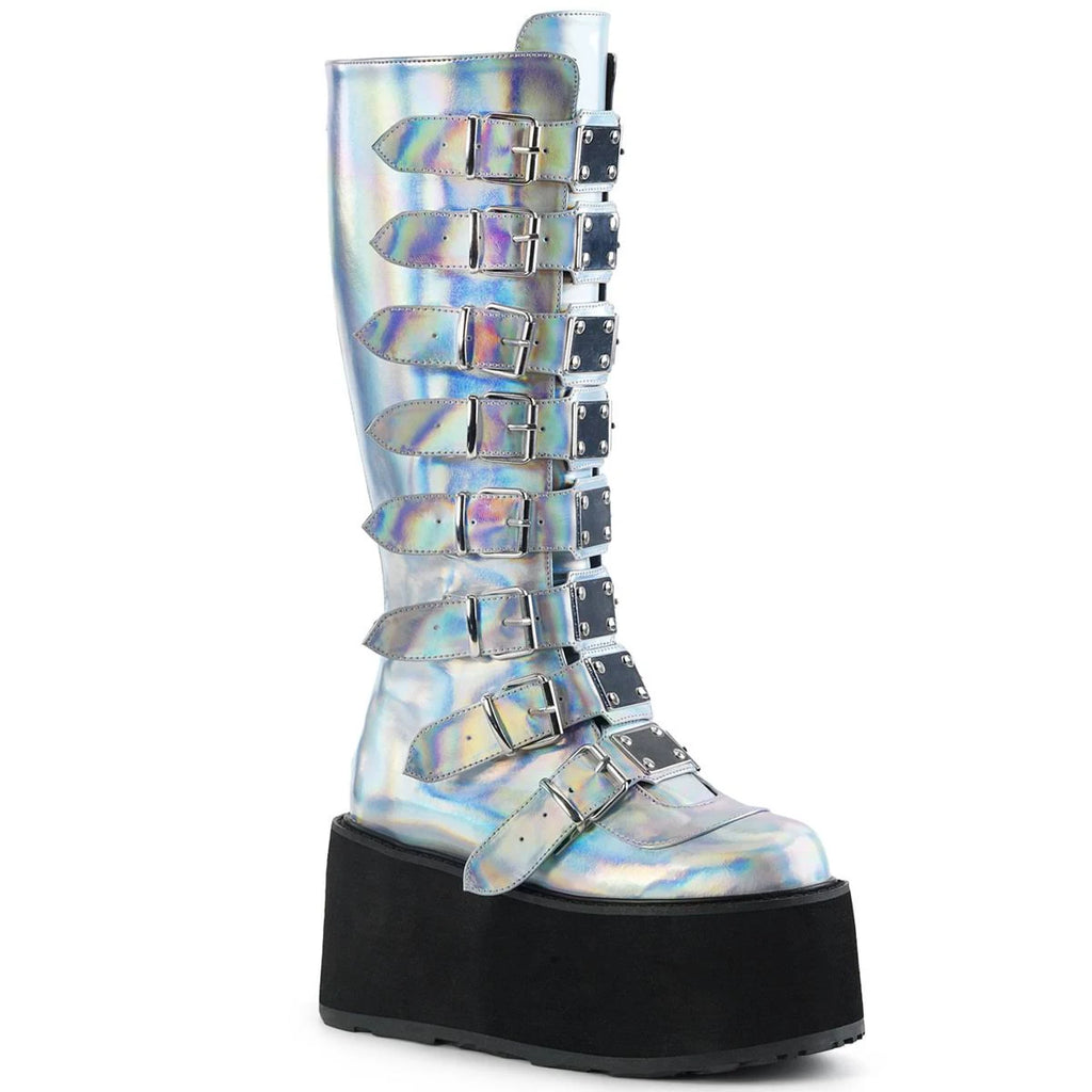 White Vegan Leather Boots Y7136