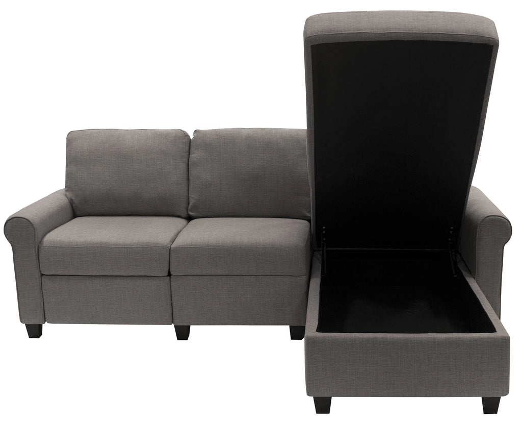Gray Reclining Sectional with Storage Chaise N3746