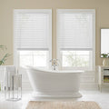 Faux Wood Cordless Shade in White A6103