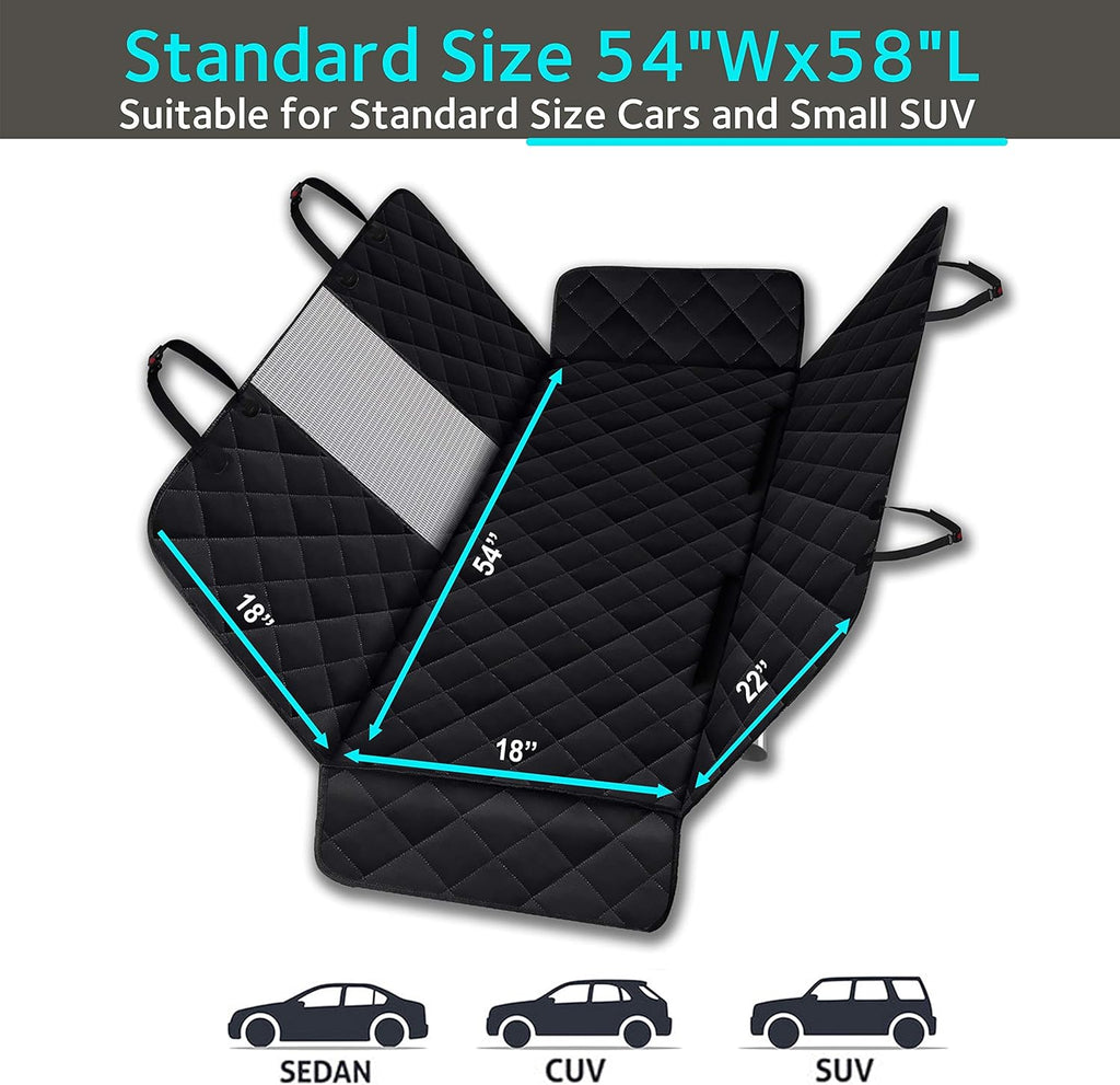 Heavy Duty Waterproof Non Slip Dog Car Seat Cover, Backseat Hammock Protector, Pack of 2 Z46816