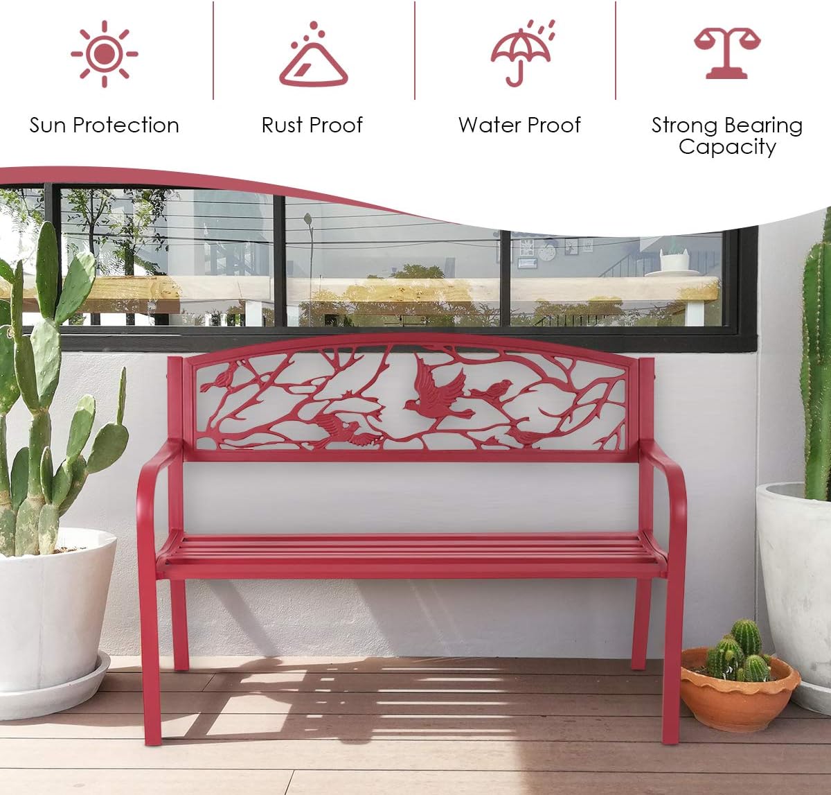 Red Cast Iron Porch Chair A160
