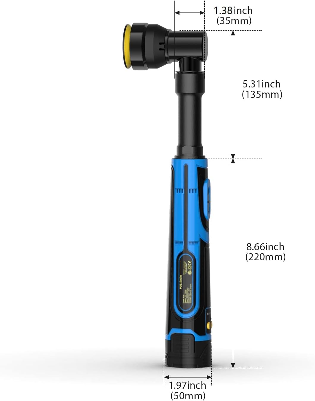 Mini Cordless Polisher, 5 Variable Speed 2500-6000RPM, 2 Batteries and 1 Battery Charger M178267