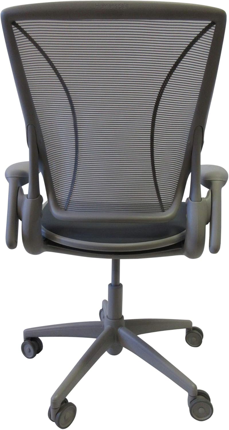Gray Pinstripe Mesh Task Chair with Grey Frame and Standard Foam Seat I4062
