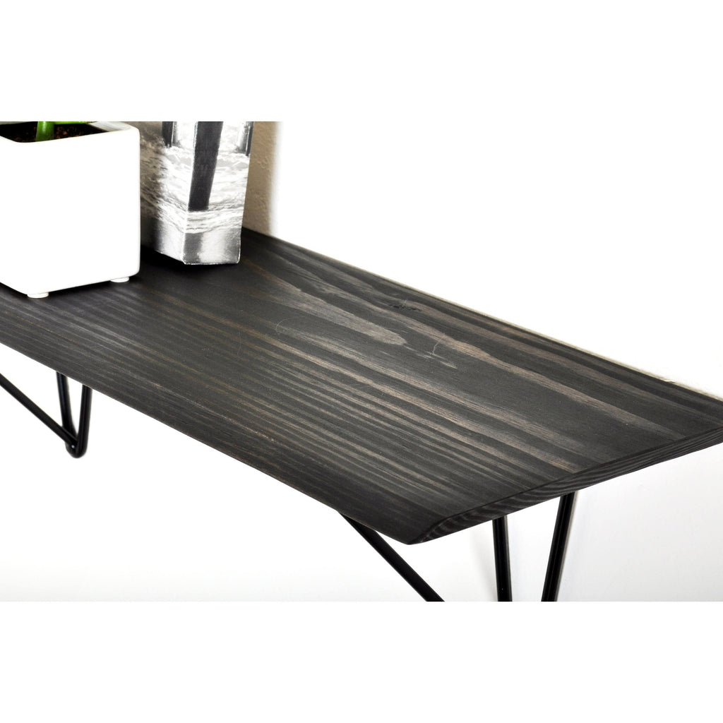 Dark Brown Wood Bracket Shelf G14125