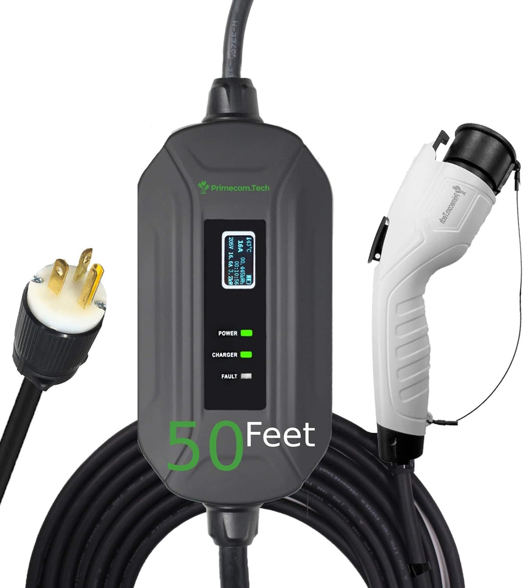 Portable Level 2 Electric Vehicle Charger, 50 Feet, NEMA L6-30P Y861