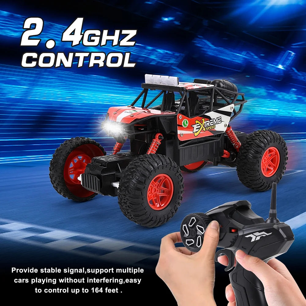 1:20 Alloy 4WD Remote Control Car with Headlights, Red F982722
