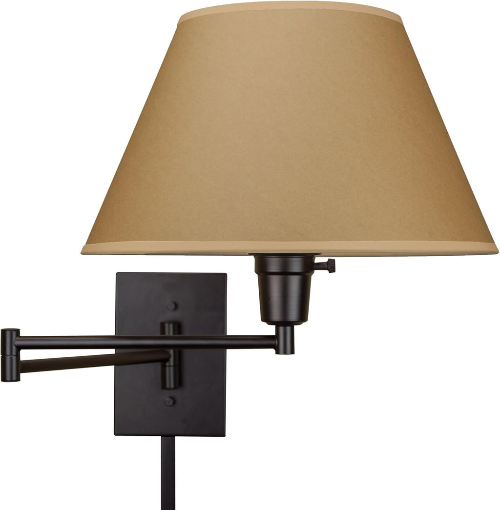 Black Swing Arm Wall Lamp with Opaque Paper Shade W56051