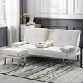 White Faux Leather Recessed Arm Sleeper J329832