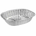 Extra Large Oval Aluminum Disposable Roaster, 40 Qty, Silver Z134