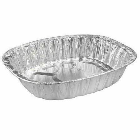 Extra Large Oval Aluminum Disposable Roaster, 40 Qty, Silver Z134